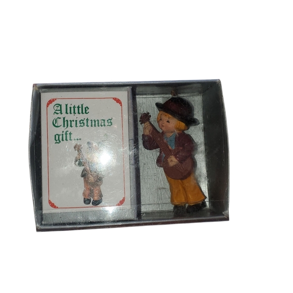 Other - Vintage Plastic Christmas Minstrel Boy Ornament